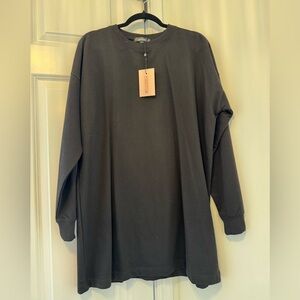 Oversized black sweatshirt dress